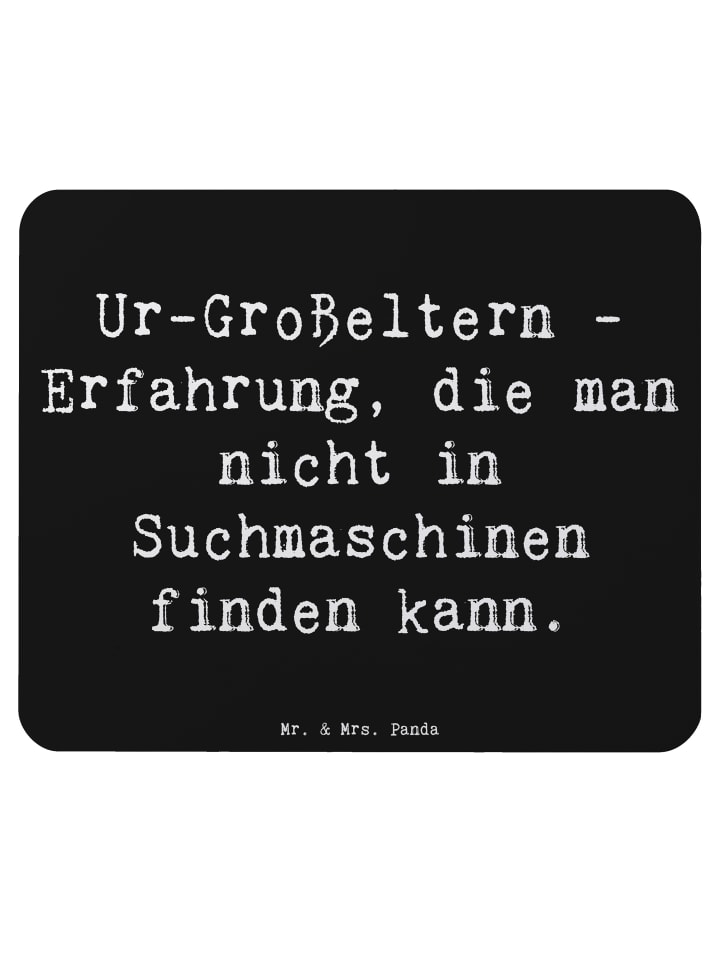 Mauspad Ur-Großeltern Weisheit mit Spruch in Schwarz