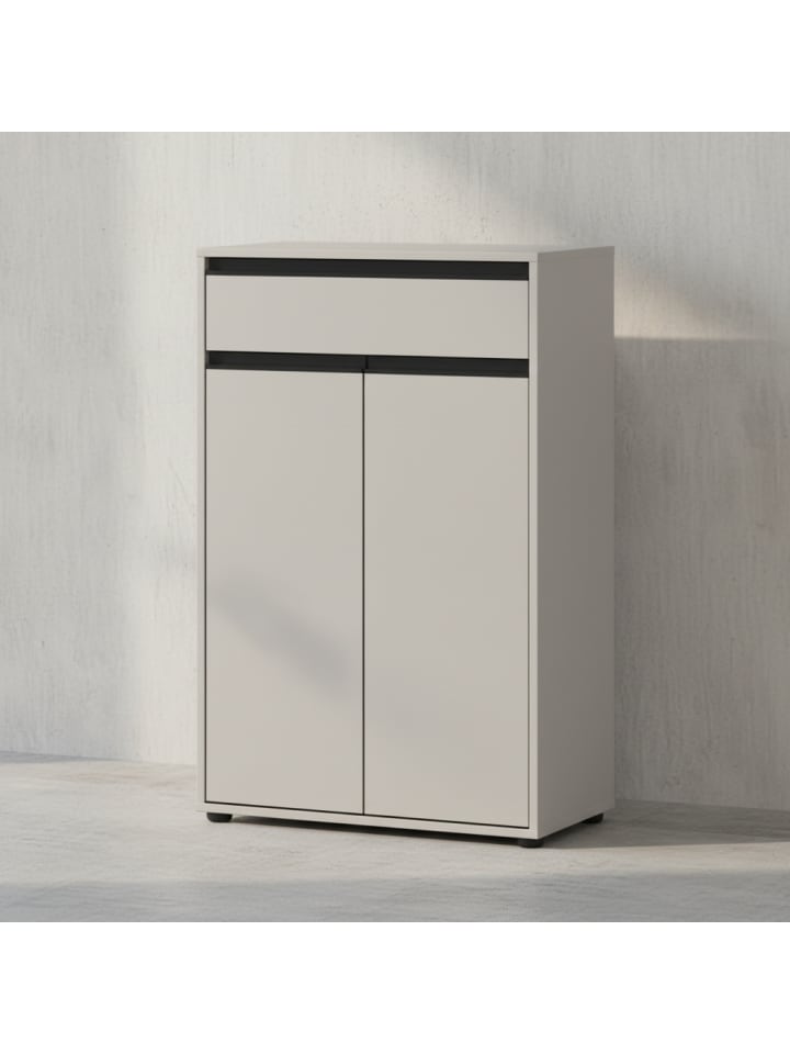 Badkommode HAMBURG, Soft-Close & Matt-Optik Badschrank in Steingrau