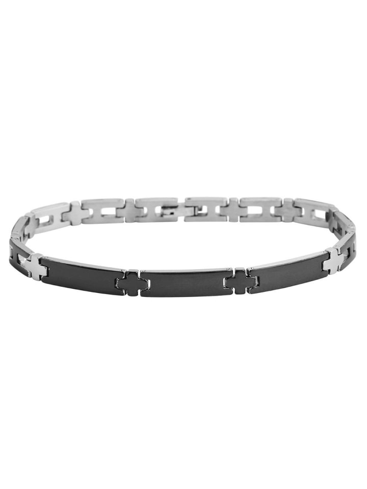 Damen Armband – Gliederarmband aus Edelstahl 20 cm in schwarz