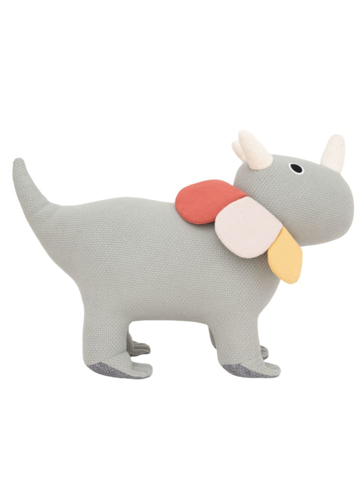 XXL Triceratops-Kuscheltier in Grau – (B)90 x (H)65 x (T)36 cm
