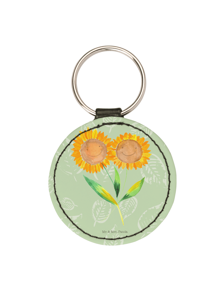 Taschenanhänger Blume Sonnenblume ohne Spruch in Blattgrün