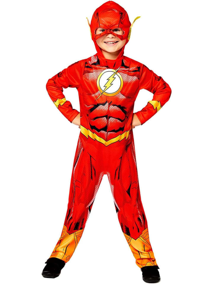 Kinderkostüm The Flash Overall DC Super Heroes Gr. 134 8-10 Jahre Fasching
