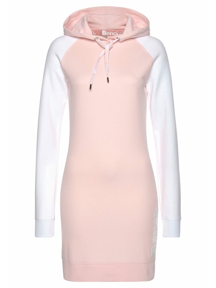 Sweatkleid in weiß-rosa