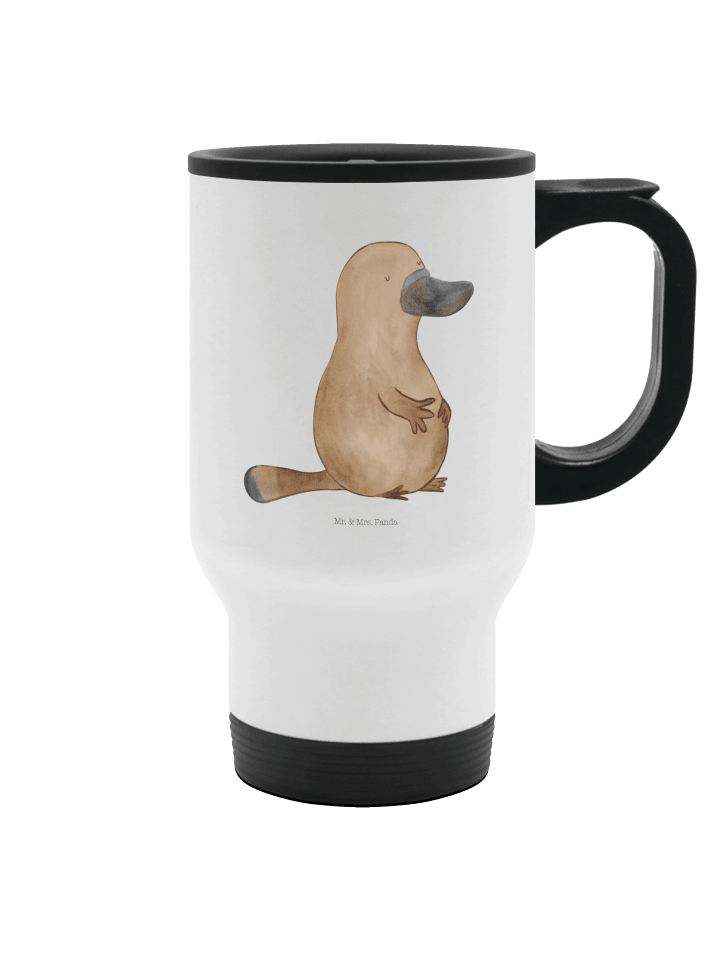 Kaffeebecher Schnabeltier Mut ohne Spruch in Weiß