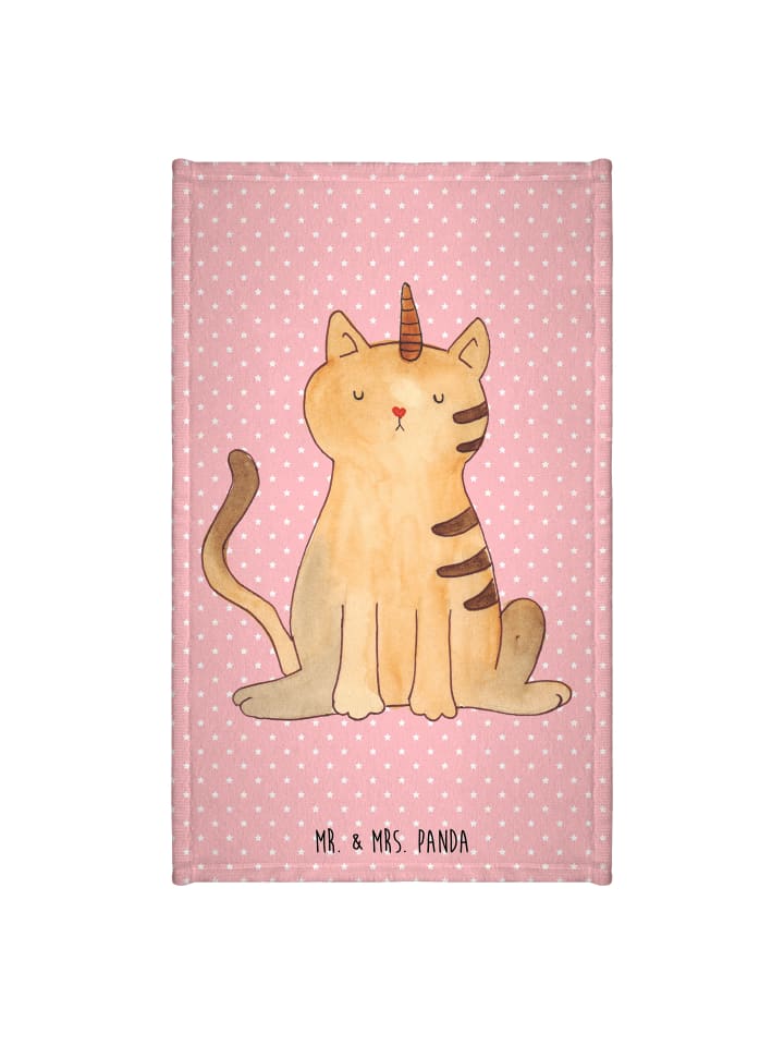 Handtuch Einhorn Katze ohne Spruch in Rot Pastell