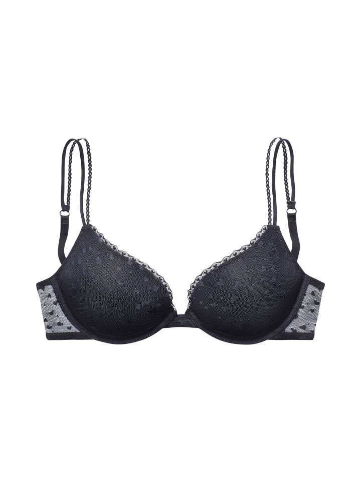 Push-up-BH in weiß + schwarz