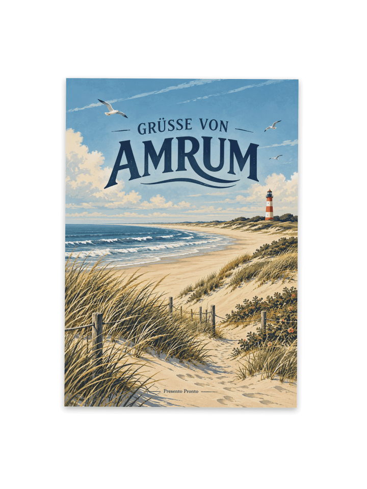 Grußkarte Leuchtturm nostalgisch Design mit Spruch in Weiß