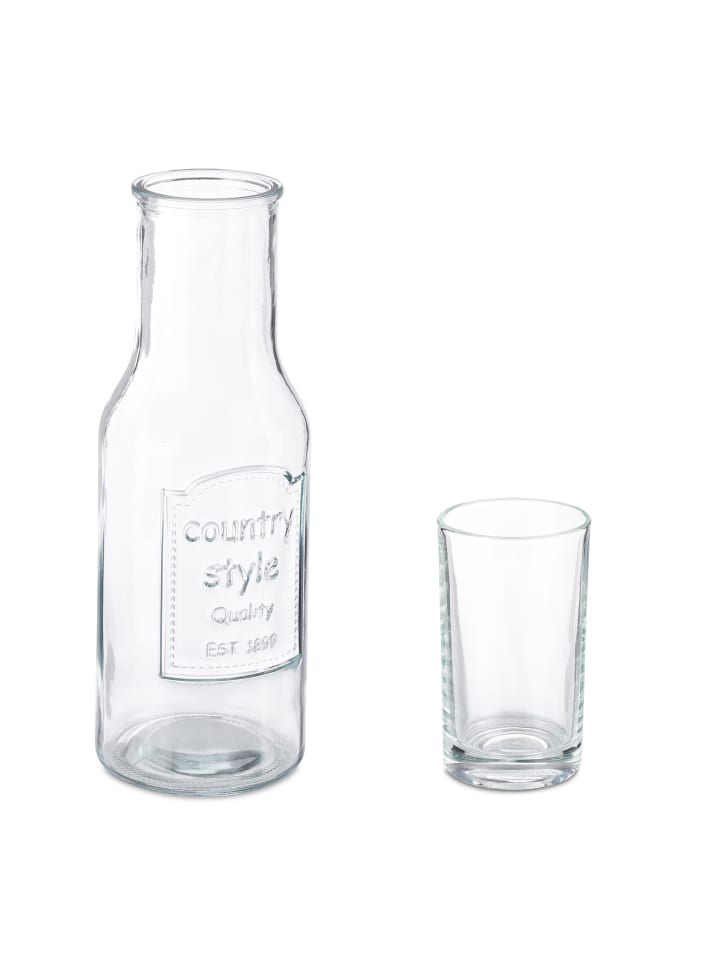 Wasserkaraffe mit 4-tlg. Gläser Set in Transparent