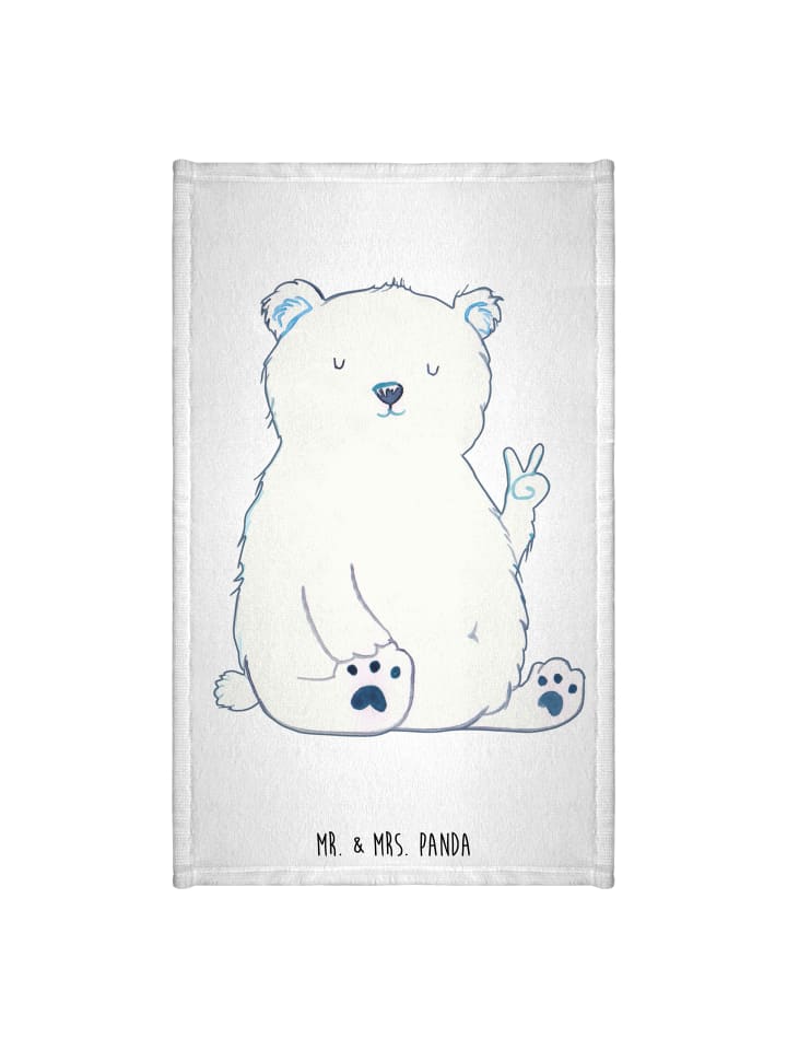 Handtuch Eisbär Faul ohne Spruch in Weiß