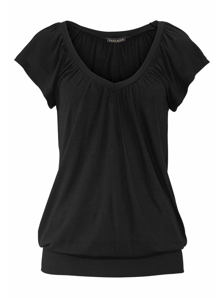 V-Shirt in schwarz