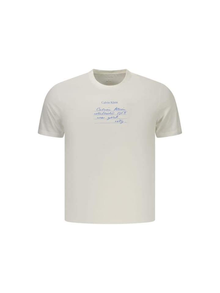 Weiß Baumwolle Herren T-Shirt