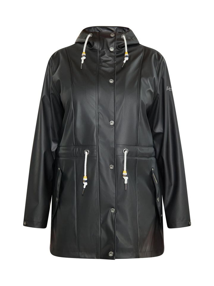 Damen Curvy Regenmantel in Schwarz