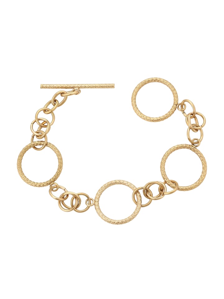 Women Round Chain Link Bracelet in Gold