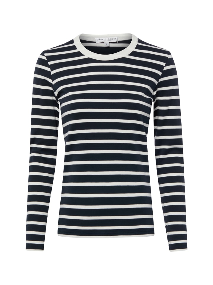Langarmshirt in marine weiß