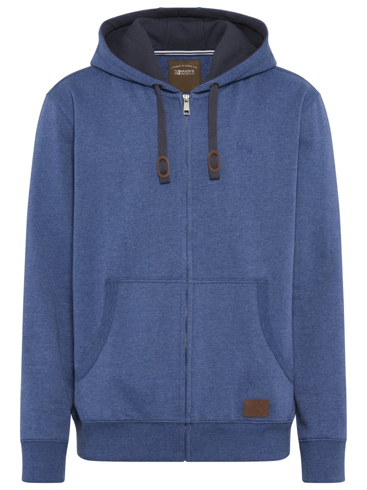 Kapuzensweatjacke in blau meliert