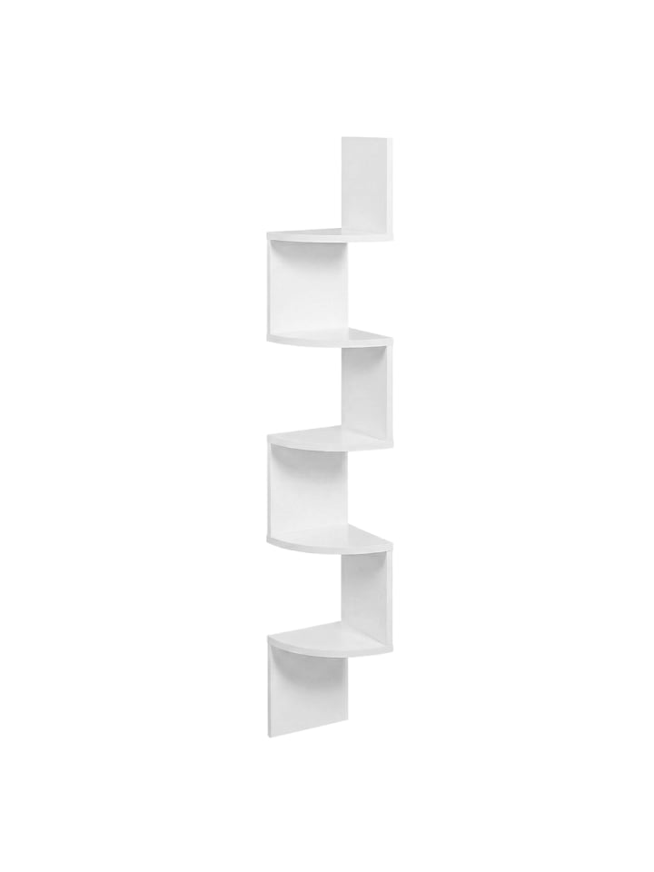 Eckregal Custos in Weiß - (B)20 x (H)126 x (T)20 cm