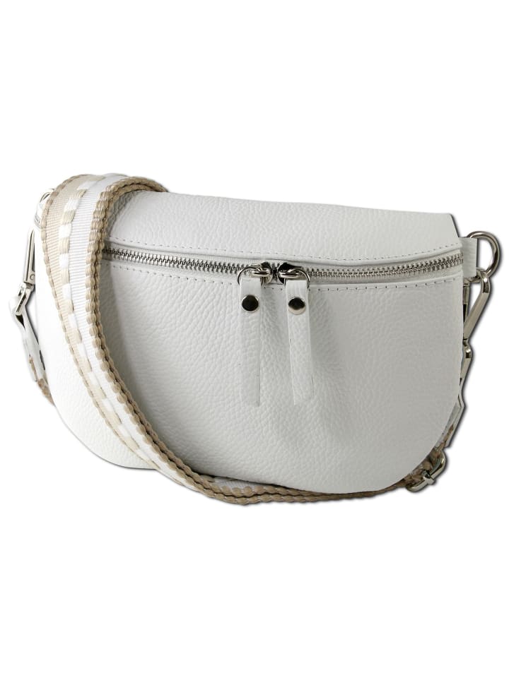 Toscanto Gürteltasche Leder weiß, mehrfarbig ca. 25cm