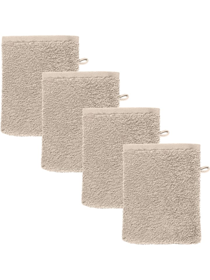Frottier, Leichtfrottier Waschhandschuh 4er-Pack Oceanside in beige