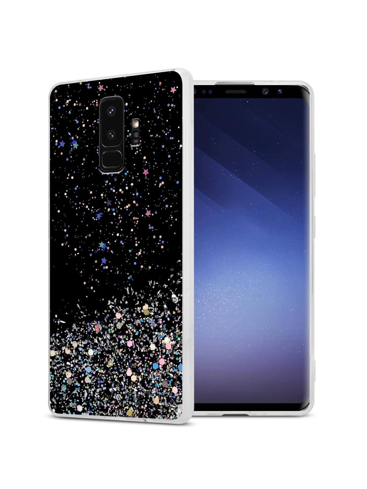 Hülle für Samsung Galaxy S9 PLUS Glitter in Schwarz mit Glitter