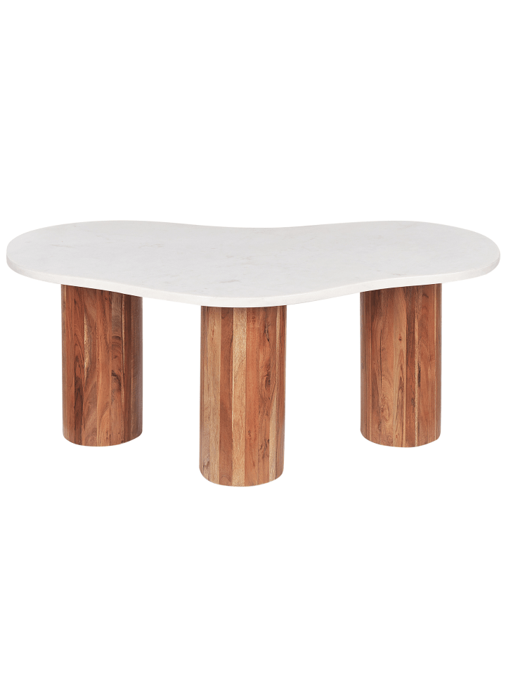 Couchtisch CASABLANCA in Weiß/Braun - (W) 90 x (H) 35 x (L) 45 cm