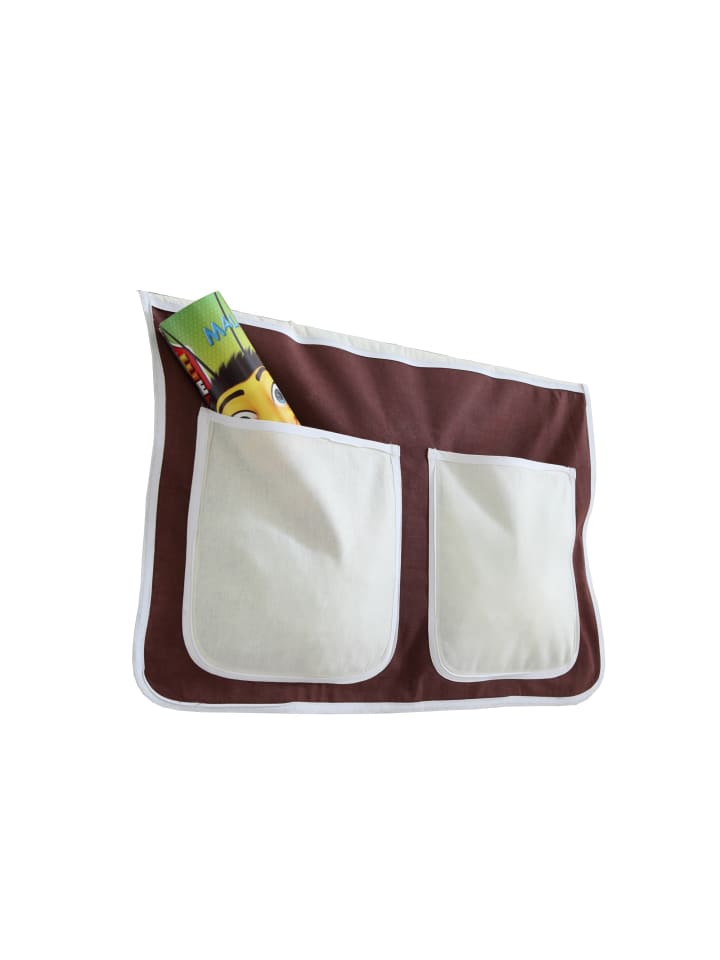Betttasche für Hoch- und Etagenbetten in Braun-Beige
