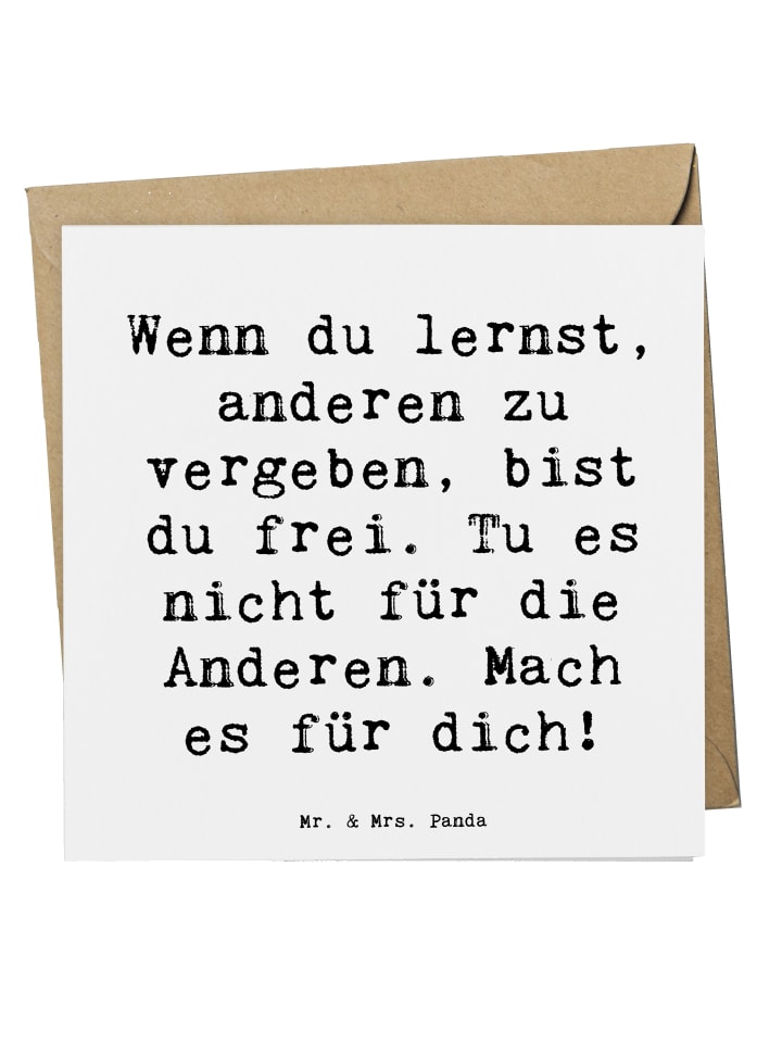 Grußkarte Spruch Vergebung Freiheit mit Spruch in Weiß