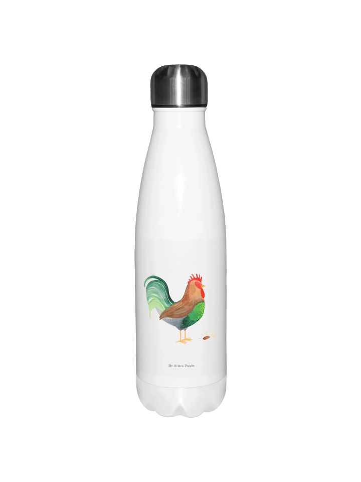 Thermosflasche Hahn Korn ohne Spruch in Weiß