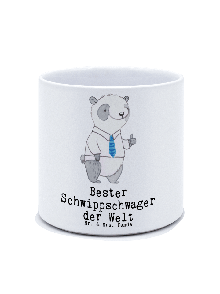 Blumentopf Groß Panda Bester Schwippschwager de... in Weiß