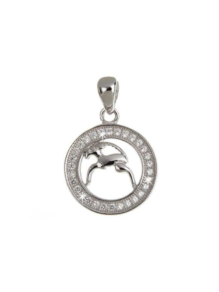 925 Silber Anhänger mit Zirkoniasteinen "Sternzeichen Steinbock"