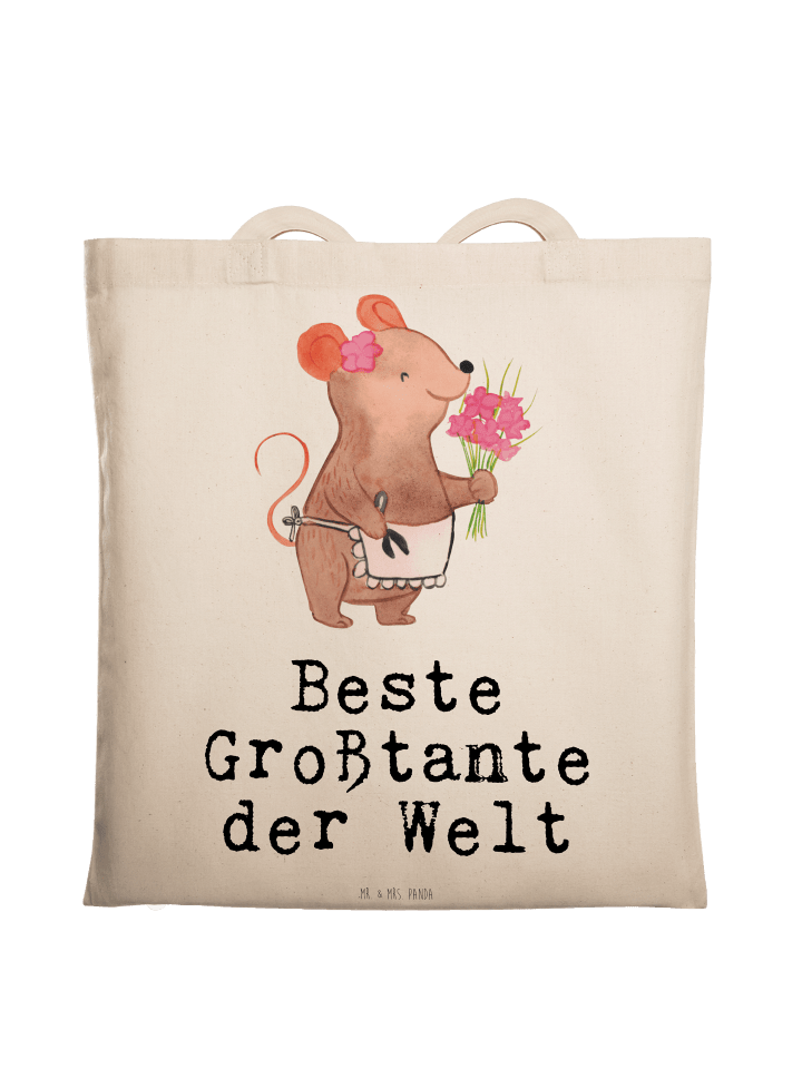 Tasche Maus Beste Großtante der Welt mit Spruch in Creme