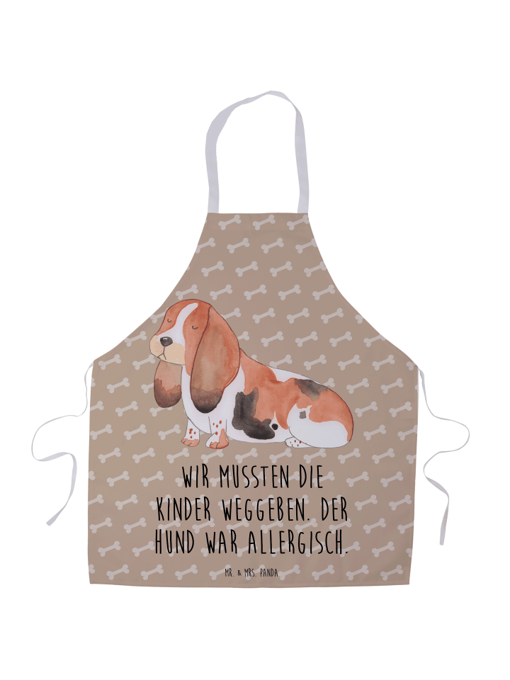 Schürze Hund Basset Hound mit Spruch in Hundeglück