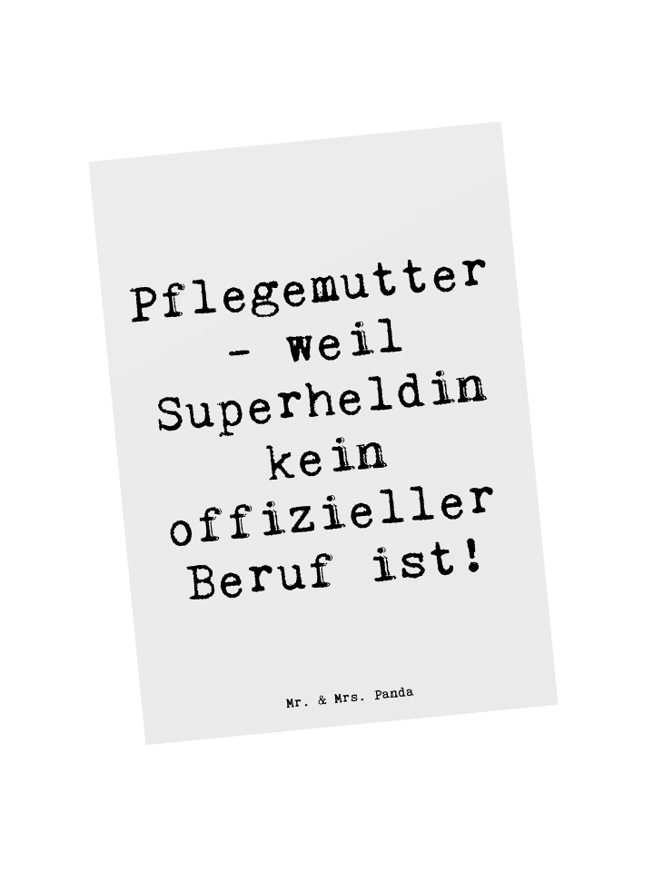 Postkarte Spruch Pflegemutter Superheldin mit S... in Weiß