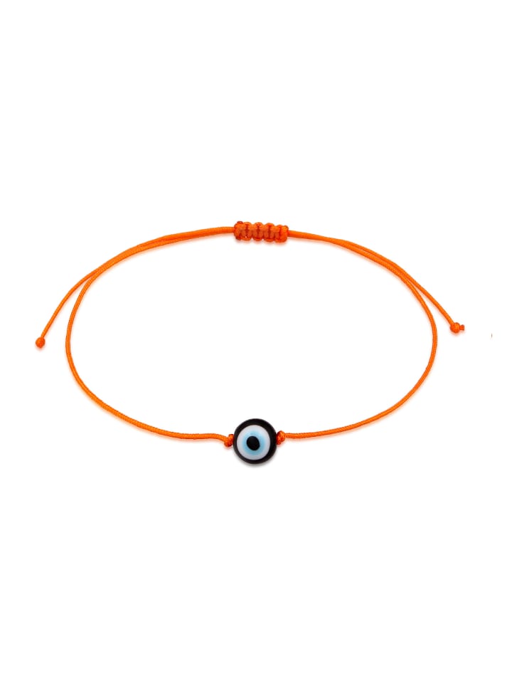 Armband 925 Sterling Silber Evil Eye in Orange
