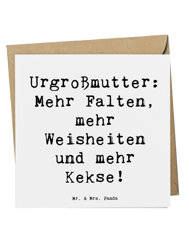 Deluxe Karte Urgroßmutter Weisheiten mit Spruch in Weiß