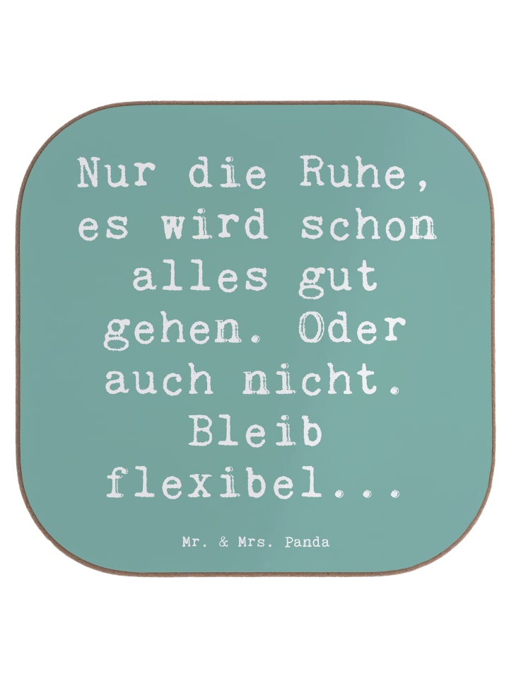 Glas-Untersetzer Spruch Gelassenheit in Krisen ... in Meeresbrise