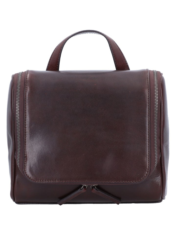 Roma Kulturbeutel Leder 26 cm braun