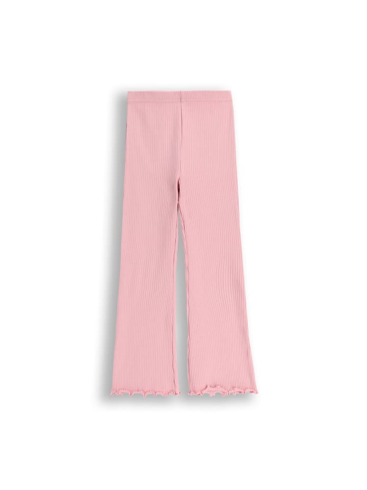 Gerippte Leggings mit langem Bein in rosa