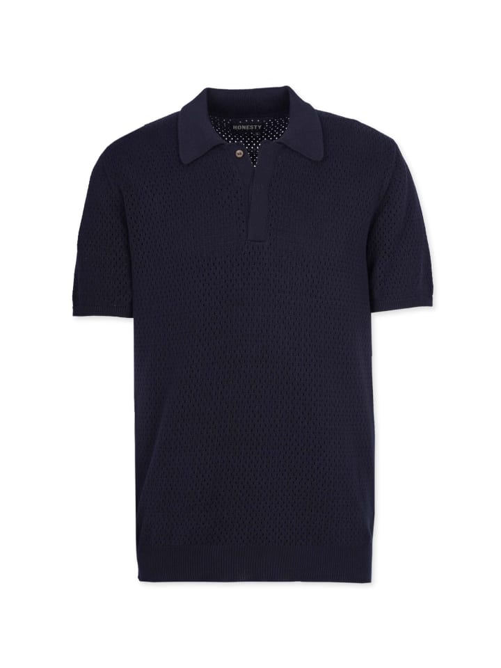 Shirt " Ajour Polo " in blau