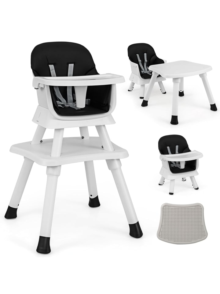 6-in-1 Babyhochstuhl in Schwarz