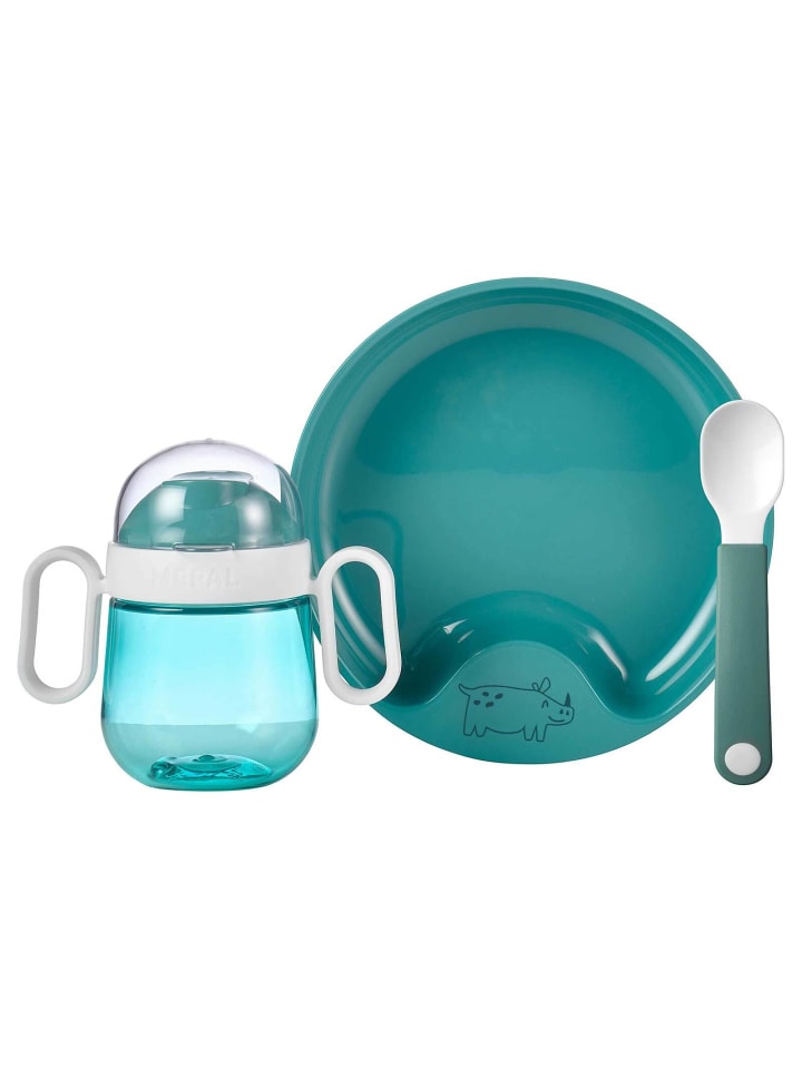3er Set Babygeschirr Mio in Deep Turquoise