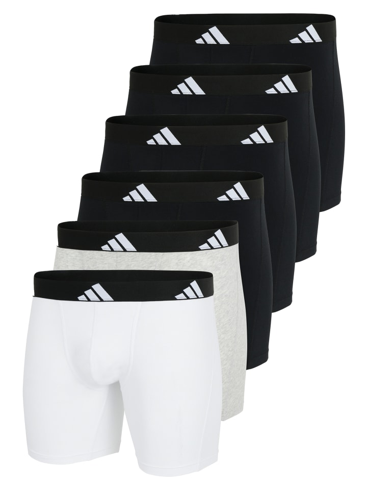 Long Short / Pant Active Flex Cotton in Schwarz / weiß / grau