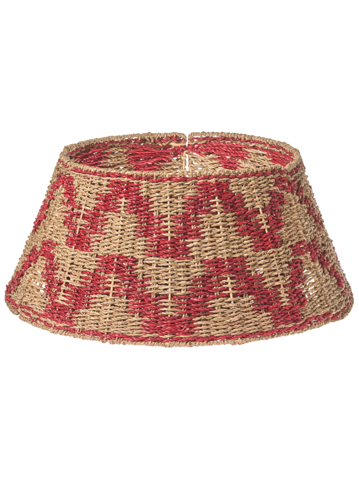Weihnachtsbaumkragen GLACE in Naturfarben/Rot - (W) 60 x (H) 28 x (L) 60 cm