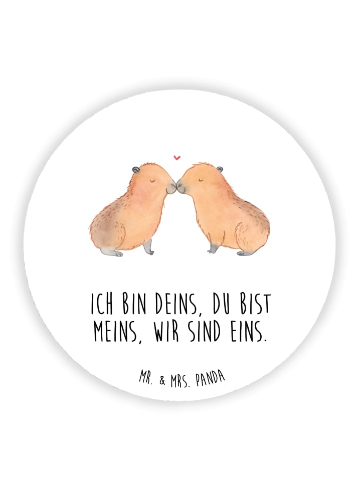Magnet Capybara Liebe mit Spruch in Weiß