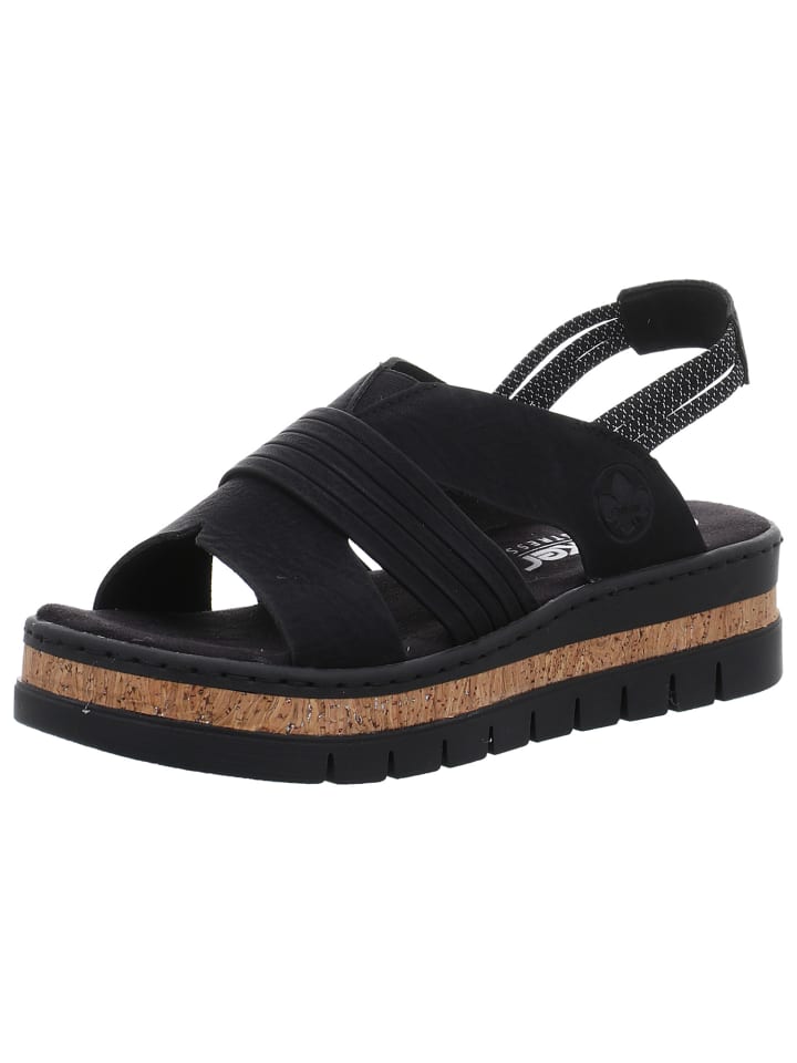 Keilsandalette in schwarz