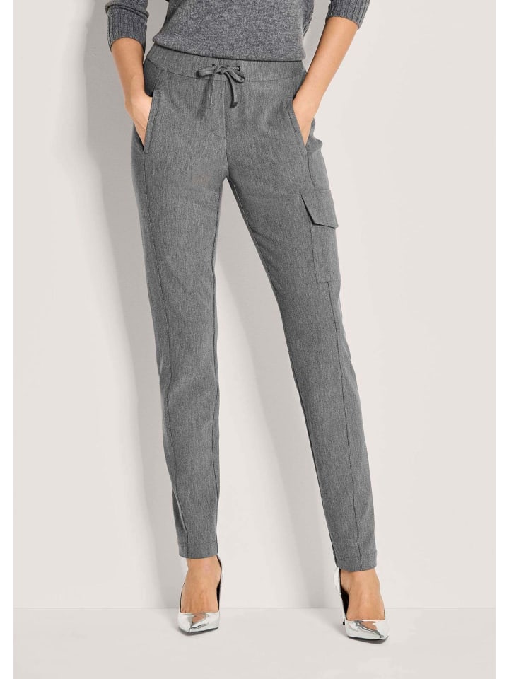 Cargo-Jerseyhose mit Kordelzug in bleigrau / melange