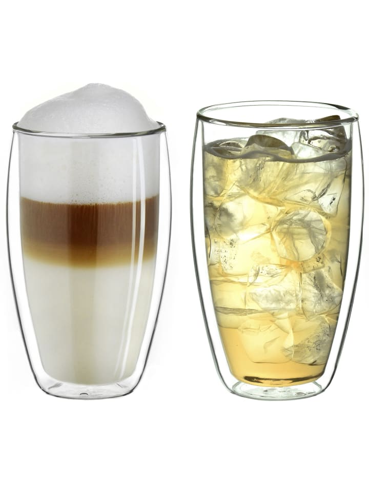 2er Set Doppelwandgläser s-hoch, 400ml Glas
