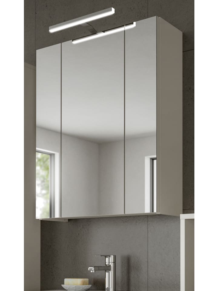 Spiegelschrank Kaschmir 60 x 70 cm, Badezimmer Schrank 3-türig