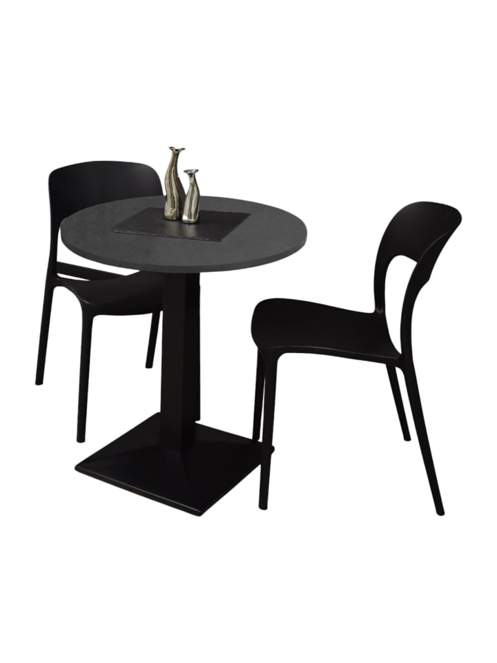 BISTROTISCH rund Elanur 70 cm schwarz matt/graphit