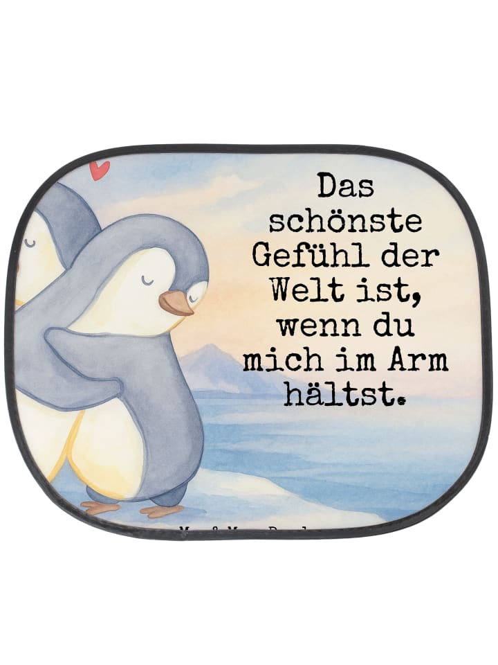 Sonnenschutz Auto Pinguine Kuscheln Design mit ... in Weiß