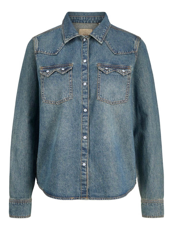 Jeanshemd in Medium Blue Denim